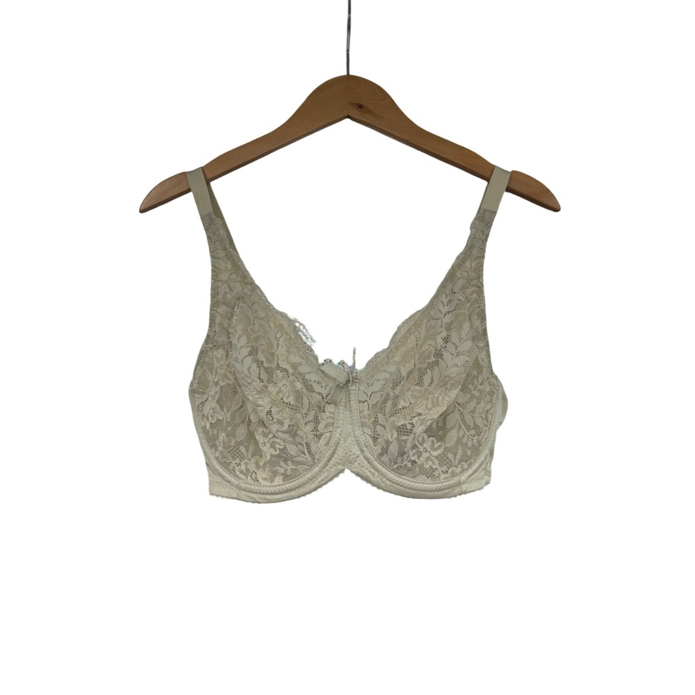 Lunaire Floral Lace Underwire Bra Ivory Cream 34DD Supportive Intimates